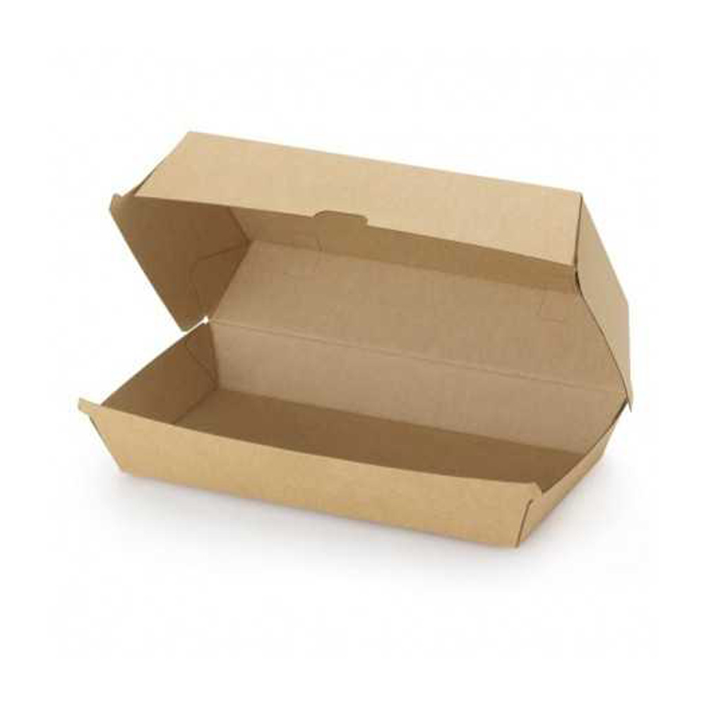 Boîte sandwich en carton kraft brun 23x11x7.5 cm